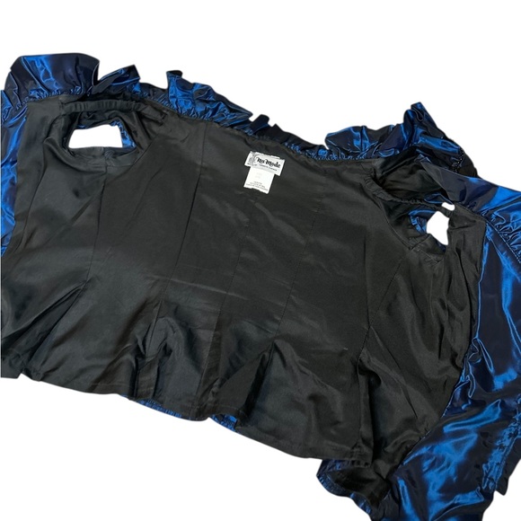 Vintage Iridescent Blue Corset-Style Off-Shoulder Top  - Small - Picture 9 of 16